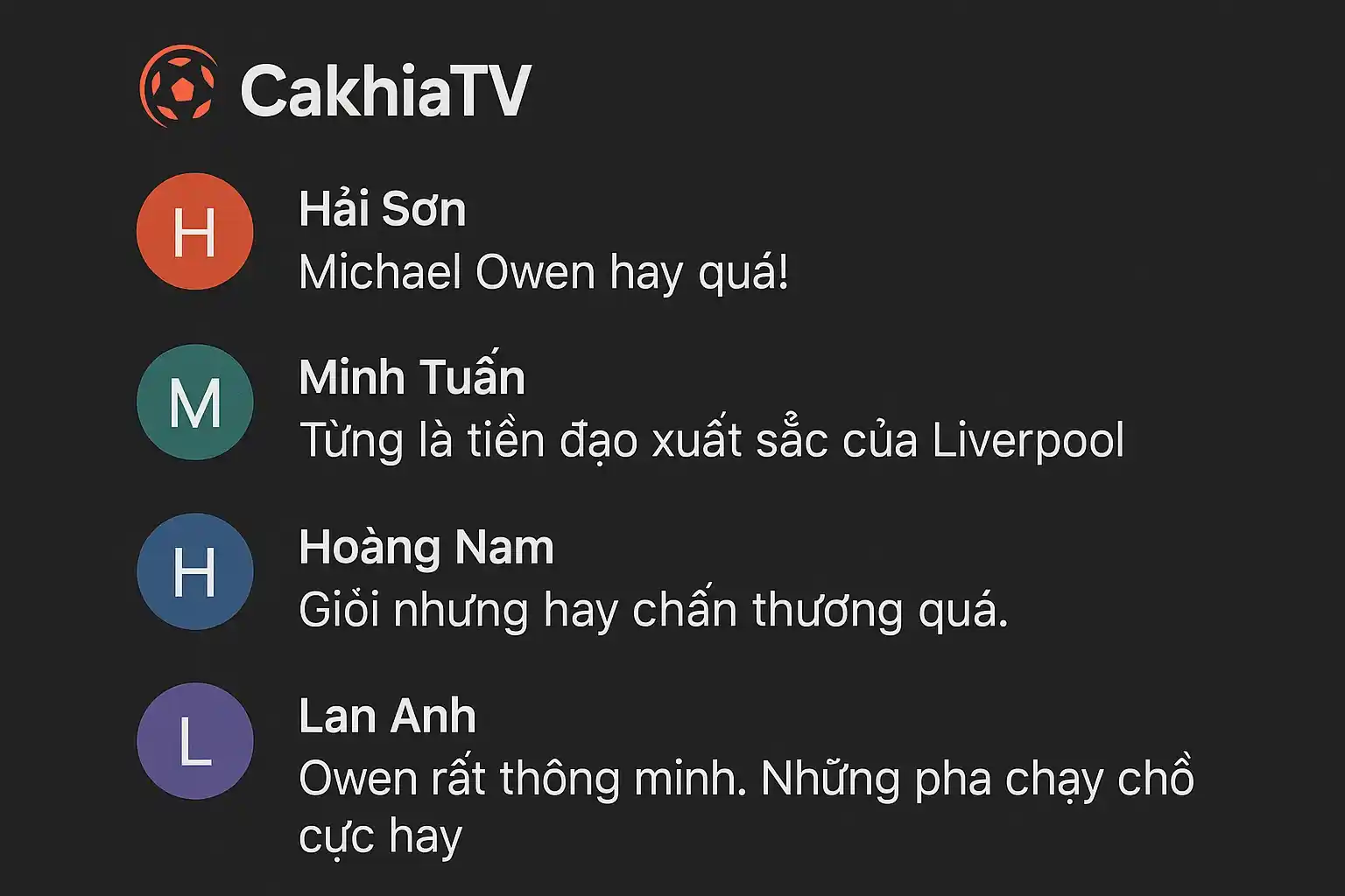 Khán giả trên CakhiaTV bàn luận sôi nổi về Michael Owen